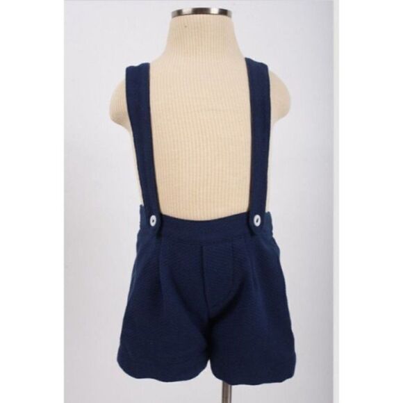 Pretty Originals England Boys Shirt 3 Mos Suspenders Shorts Scooter Print NWT - Picture 2 of 9